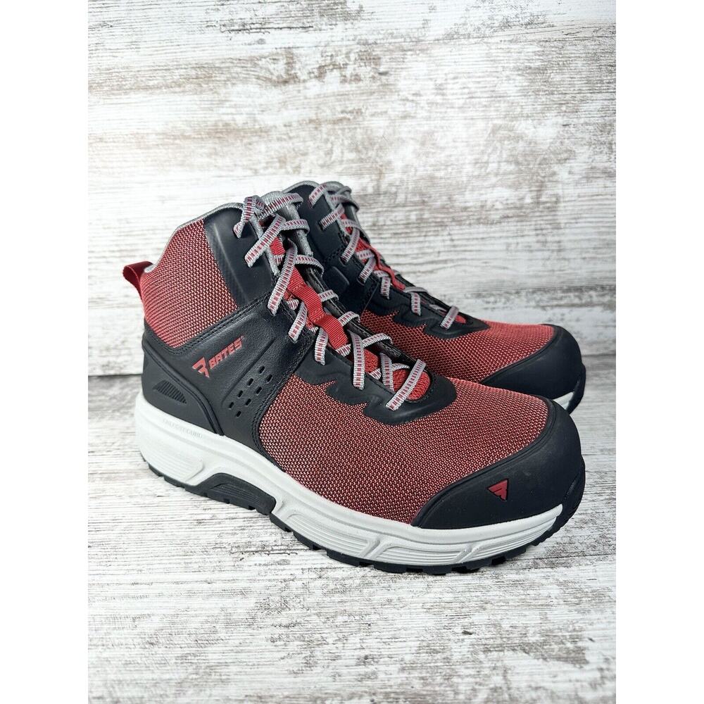 NEW Mens Bates JumpStart Mid EnergyBound Carbon Safety Toe Boots Red/Black Sz 9